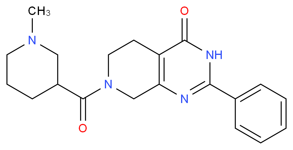 7-[(1-methylpiperidin-3-yl)carbonyl]-2-phenyl-5,6,7,8-tetrahydropyrido[3,4-d]pyrimidin-4(3H)-one_分子结构_CAS_)