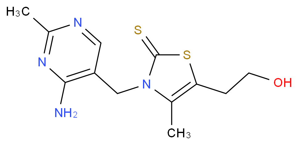 3-[(4-amino-2-methylpyrimidin-5-yl)methyl]-5-(2-hydroxyethyl)-4-methyl-2,3-dihydro-1,3-thiazole-2-thione_分子结构_CAS_299-35-4