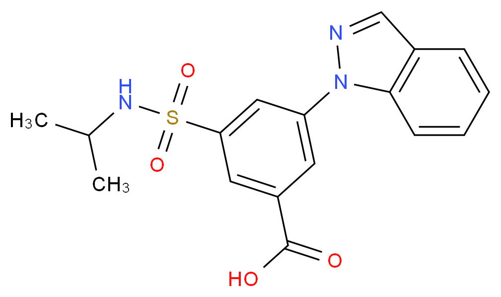 3-(1H-indazol-1-yl)-5-[(isopropylamino)sulfonyl]benzoic acid_分子结构_CAS_)