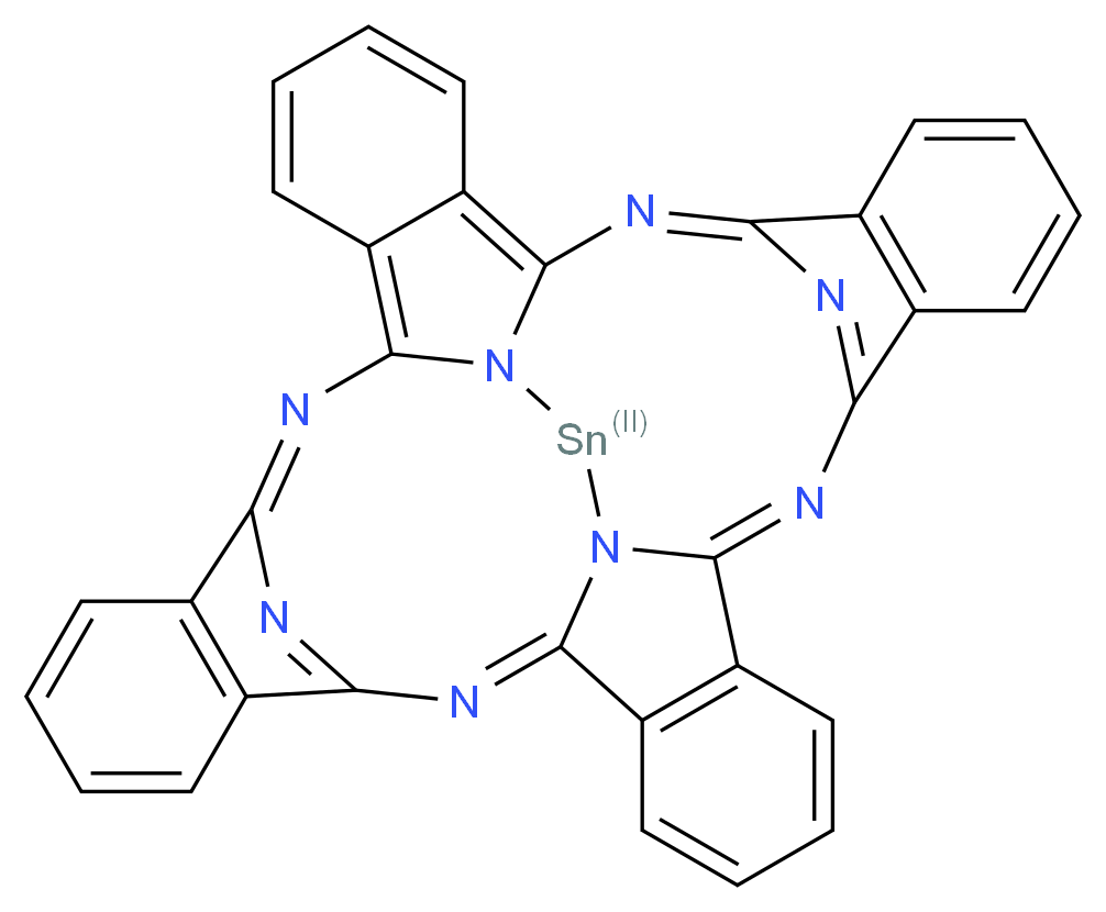 (9Z,18Z,26Z,35Z)-9,18,27,36,37,39,40,41-octaaza-38-stannadecacyclo[17.17.3.1<sup>1</sup><sup>0</sup>,<sup>1</sup><sup>7</sup>.1<sup>2</sup><sup>8</sup>,<sup>3</sup><sup>5</sup>.0<sup>2</sup>,<sup>7</sup>.0<sup>8</sup>,<sup>3</sup><sup>7</sup>.0<sup>1</sup><sup>1</sup>,<sup>1</sup><sup>6</sup>.0<sup>2</sup><sup>0</sup>,<sup>2</sup><sup>5</sup>.0<sup>2</sup><sup>6</sup>,<sup>3</sup><sup>9</sup>.0<sup>2</sup><sup>9</sup>,<sup>3</sup><sup>4</sup>]hentetraconta-1,3,5,7,9,11(16),12,14,17(41),18,20(25),21,23,26,28(40),29(34),30,32,35-nonadecaene_分子结构_CAS_15304-57-1