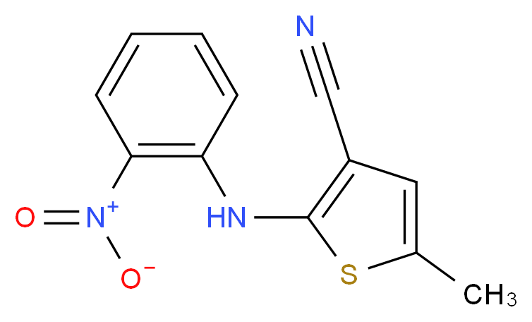 5-Methyl-2-[(2-nitrophenyl)amino]-3-thiophenecarbonitrile_分子结构_CAS_138564-59-7)