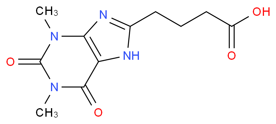 8-(3-Carboxypropyl)-1,3-dimethylxanthine_分子结构_CAS_5438-71-1)