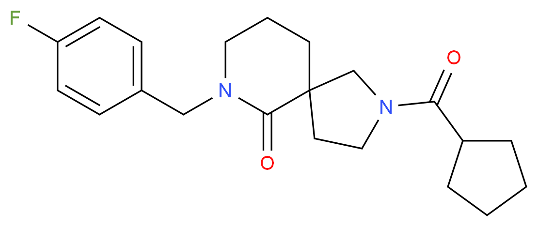 2-(cyclopentylcarbonyl)-7-(4-fluorobenzyl)-2,7-diazaspiro[4.5]decan-6-one_分子结构_CAS_)