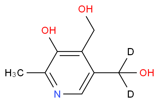 5-[hydroxy(<sup>2</sup>H<sub>2</sub>)methyl]-4-(hydroxymethyl)-2-methylpyridin-3-ol_分子结构_CAS_5027-84-9