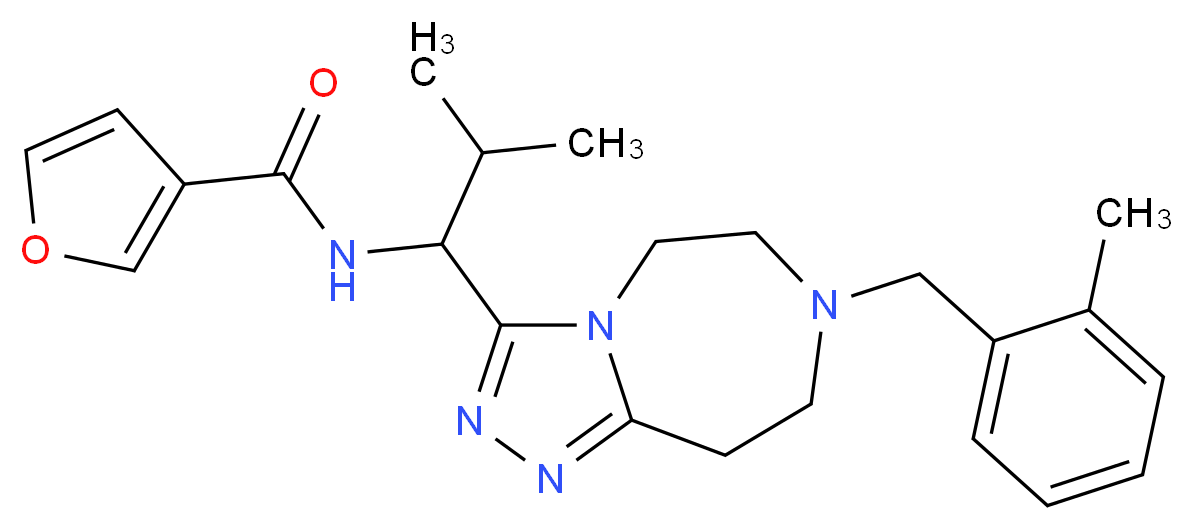 N-{2-methyl-1-[7-(2-methylbenzyl)-6,7,8,9-tetrahydro-5H-[1,2,4]triazolo[4,3-d][1,4]diazepin-3-yl]propyl}-3-furamide_分子结构_CAS_)