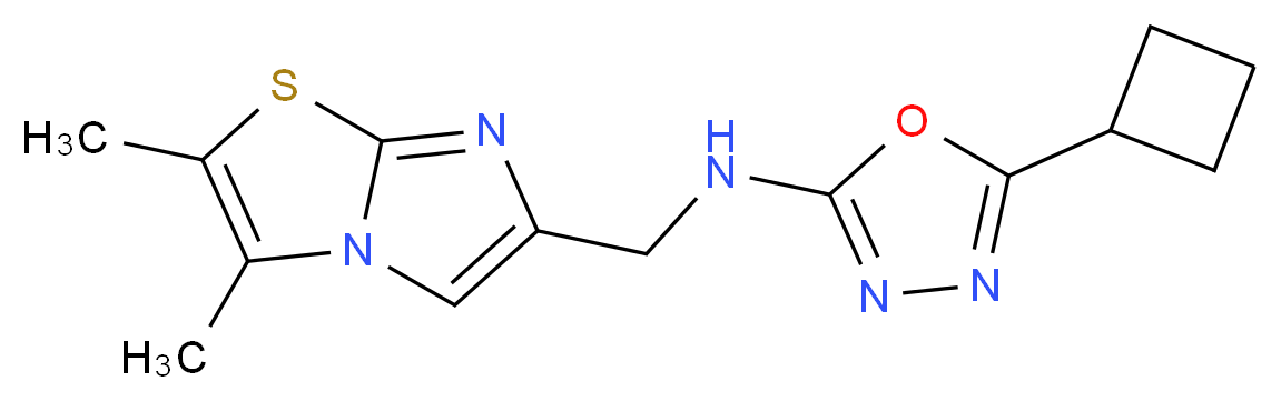 5-cyclobutyl-N-[(2,3-dimethylimidazo[2,1-b][1,3]thiazol-6-yl)methyl]-1,3,4-oxadiazol-2-amine_分子结构_CAS_)