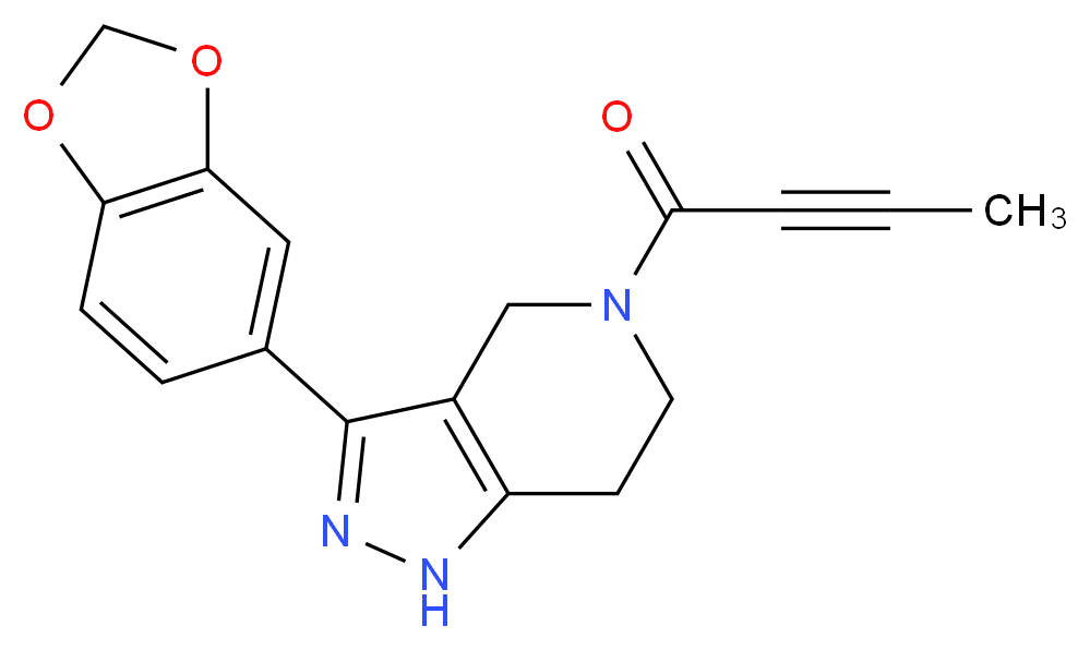 3-(1,3-benzodioxol-5-yl)-5-(2-butynoyl)-4,5,6,7-tetrahydro-1H-pyrazolo[4,3-c]pyridine_分子结构_CAS_)