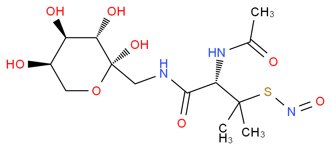 (2S)-2-acetamido-3-methyl-3-(nitrososulfanyl)-N-{[(2R,3S,4R,5R)-2,3,4,5-tetrahydroxyoxan-2-yl]methyl}butanamide_分子结构_CAS_330688-79-4