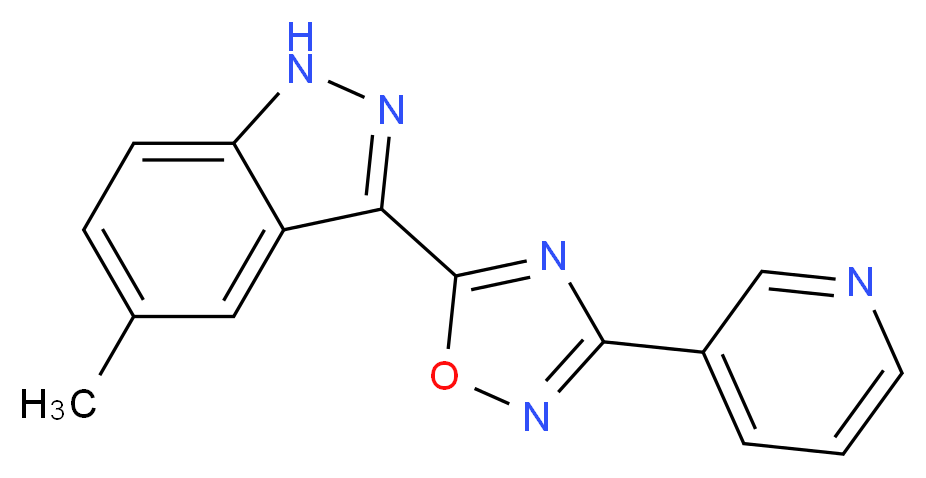 5-methyl-3-[3-(3-pyridinyl)-1,2,4-oxadiazol-5-yl]-1H-indazole_分子结构_CAS_)