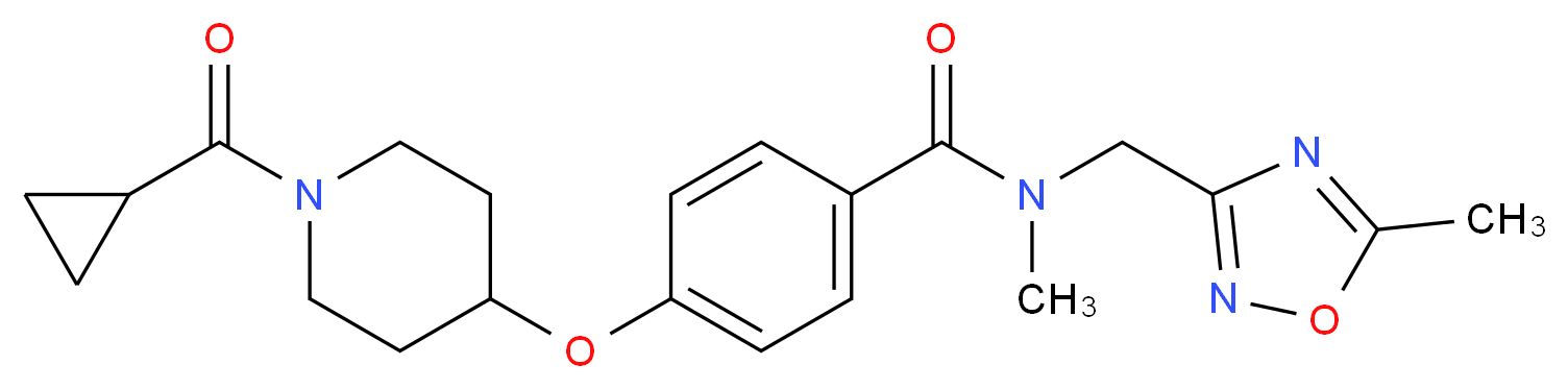 4-{[1-(cyclopropylcarbonyl)piperidin-4-yl]oxy}-N-methyl-N-[(5-methyl-1,2,4-oxadiazol-3-yl)methyl]benzamide_分子结构_CAS_)