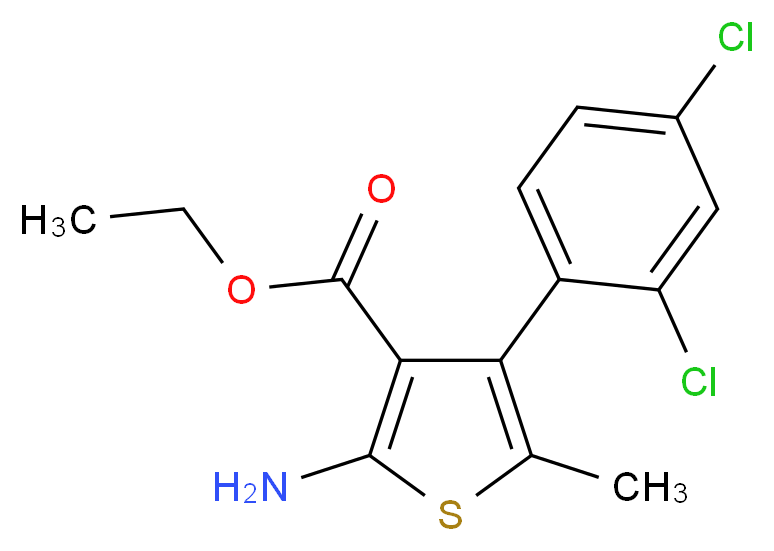 Ethyl 2-amino-4-(2,4-dichlorophenyl)-5-methylthiophene-3-carboxylate_分子结构_CAS_)