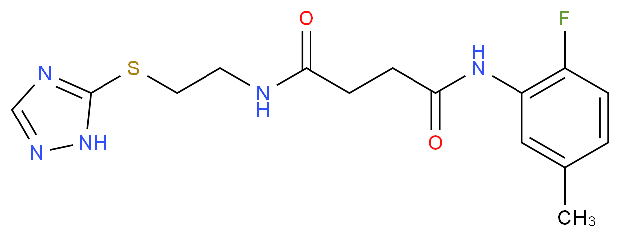 N-(2-fluoro-5-methylphenyl)-N'-[2-(1H-1,2,4-triazol-5-ylthio)ethyl]succinamide_分子结构_CAS_)
