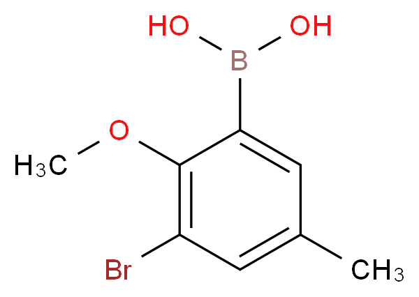 3-BROMO-5-METHYL-2-METHOXYPHENYLBORONIC ACID_分子结构_CAS_870717-99-0)