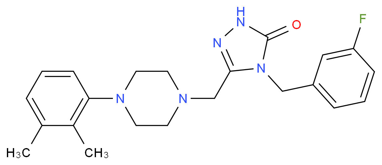 5-{[4-(2,3-dimethylphenyl)piperazin-1-yl]methyl}-4-(3-fluorobenzyl)-2,4-dihydro-3H-1,2,4-triazol-3-one_分子结构_CAS_)