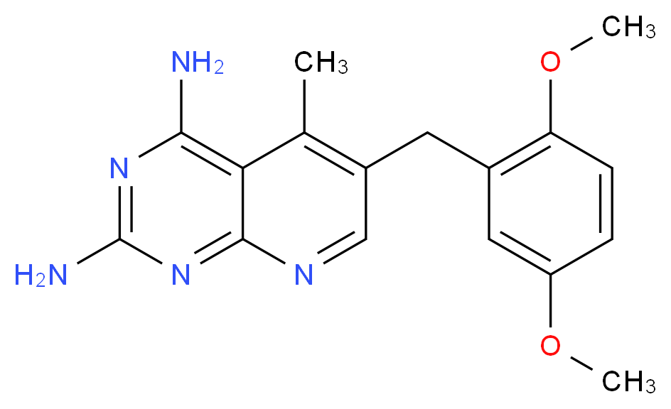 6-(2,5-Dimethoxy-Benzyl)-5-Methyl-Pyrido[2,3-D]Pyrimidine-2,4-Diamine_分子结构_CAS_)