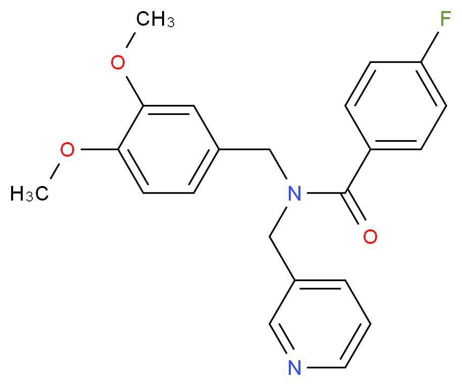 N-(3,4-dimethoxybenzyl)-4-fluoro-N-(3-pyridinylmethyl)benzamide_分子结构_CAS_)