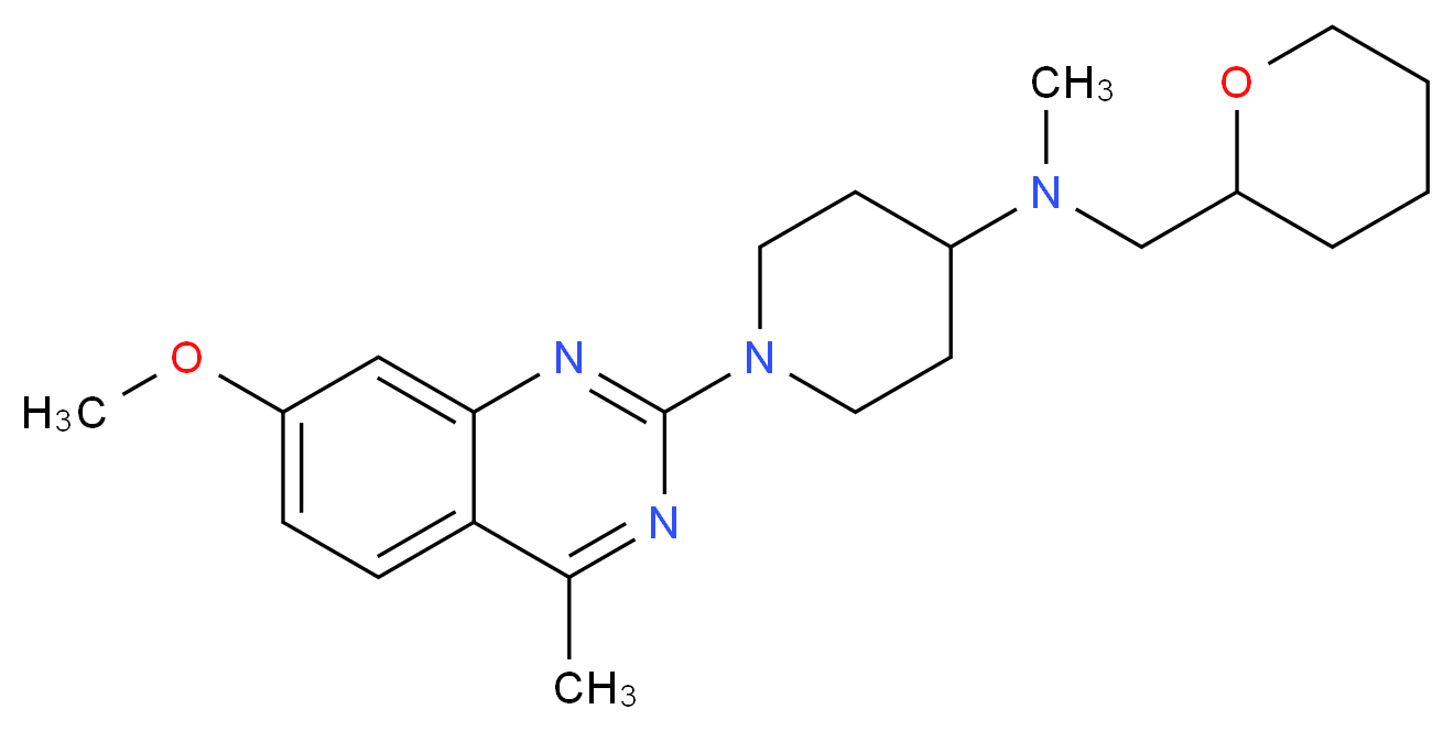 1-(7-methoxy-4-methyl-2-quinazolinyl)-N-methyl-N-(tetrahydro-2H-pyran-2-ylmethyl)-4-piperidinamine_分子结构_CAS_)