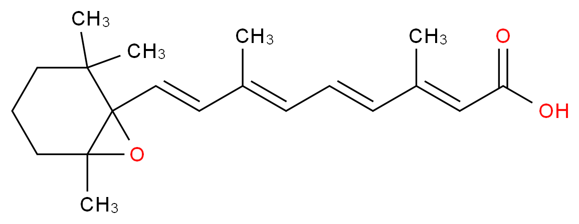 (2E,4E,6E,8E)-3,7-dimethyl-9-{2,2,6-trimethyl-7-oxabicyclo[4.1.0]heptan-1-yl}nona-2,4,6,8-tetraenoic acid_分子结构_CAS_13100-69-1