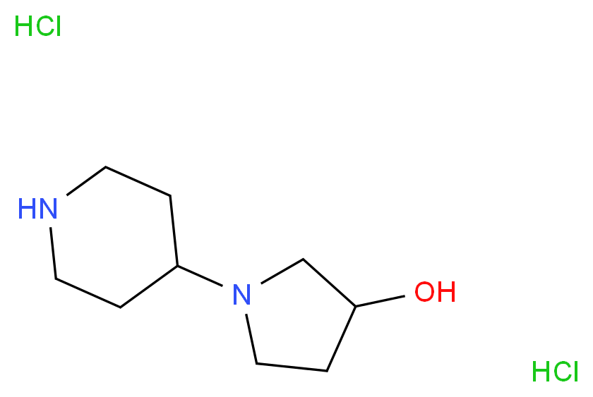 1-(4-Piperidinyl)-3-pyrrolidinol dihydrochloride_分子结构_CAS_1220019-95-3)