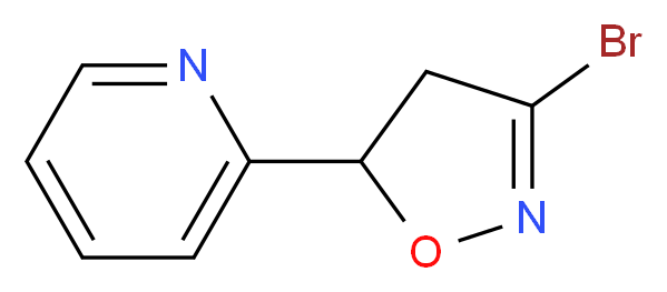 2-(3-Bromo-4,5-dihydroisoxazol-5-yl)pyridine_分子结构_CAS_1120215-06-6)