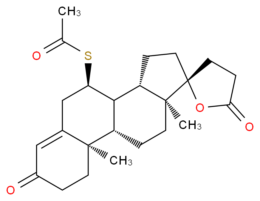 (1'S,2R,2'R,9'R,10'R,11'S,15'S)-9'-(acetylsulfanyl)-2',15'-dimethylspiro[oxolane-2,14'-tetracyclo[8.7.0.0^{2,7}.0^{11,15}]heptadecan]-6'-ene-5,5'-dione_分子结构_CAS_52-01-7