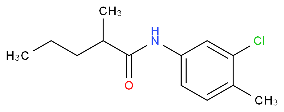 N-(3-chloro-4-methylphenyl)-2-methylpentanamide_分子结构_CAS_2307-68-8