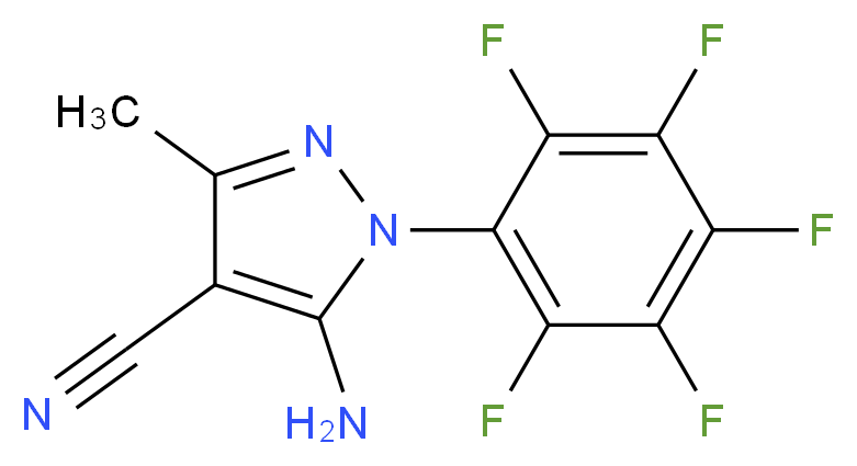 5-amino-3-methyl-1-(pentafluorophenyl)-1H-pyrazole-4-carbonitrile_分子结构_CAS_1072944-84-3