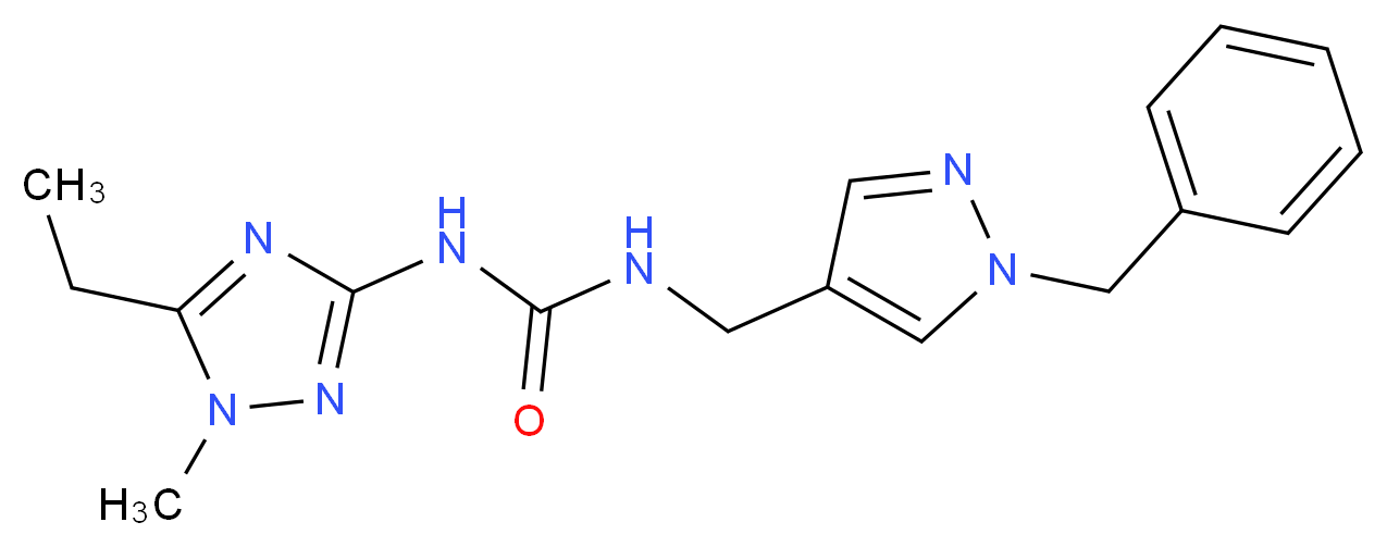N-[(1-benzyl-1H-pyrazol-4-yl)methyl]-N'-(5-ethyl-1-methyl-1H-1,2,4-triazol-3-yl)urea_分子结构_CAS_)