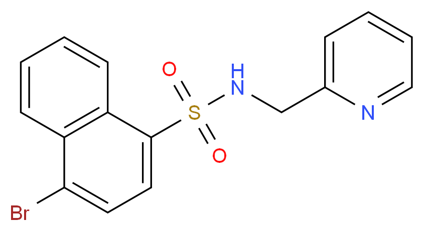 4-bromo-N-(pyridin-2-ylmethyl)naphthalene-1-sulfonamide_分子结构_CAS_419538-69-5