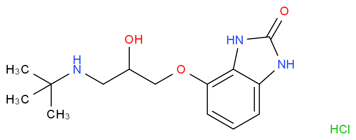 4-[3-(tert-butylamino)-2-hydroxypropoxy]-2,3-dihydro-1H-1,3-benzodiazol-2-one hydrochloride_分子结构_CAS_64208-32-8