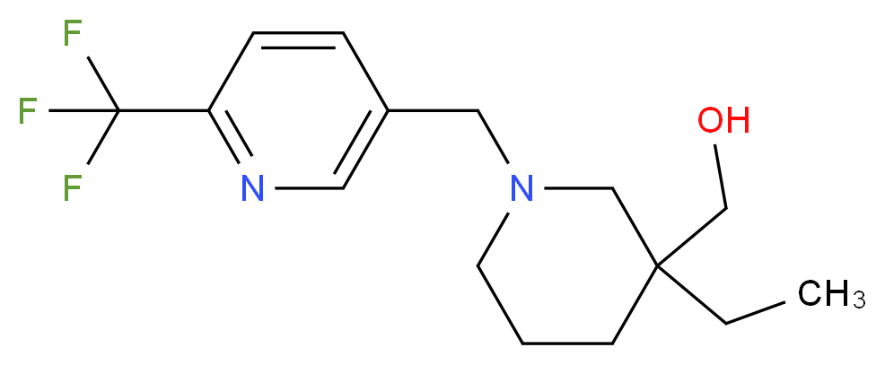 (3-ethyl-1-{[6-(trifluoromethyl)-3-pyridinyl]methyl}-3-piperidinyl)methanol_分子结构_CAS_)