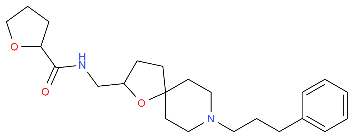 N-{[8-(3-phenylpropyl)-1-oxa-8-azaspiro[4.5]dec-2-yl]methyl}tetrahydro-2-furancarboxamide_分子结构_CAS_)
