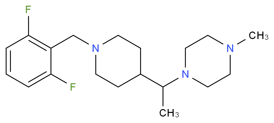 1-{1-[1-(2,6-difluorobenzyl)-4-piperidinyl]ethyl}-4-methylpiperazine_分子结构_CAS_)