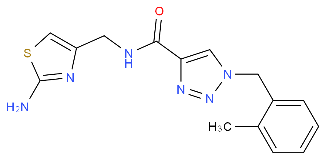 N-[(2-amino-1,3-thiazol-4-yl)methyl]-1-(2-methylbenzyl)-1H-1,2,3-triazole-4-carboxamide_分子结构_CAS_)
