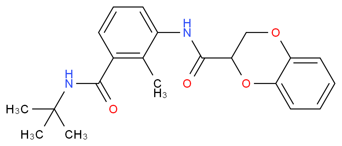 N-{3-[(tert-butylamino)carbonyl]-2-methylphenyl}-2,3-dihydro-1,4-benzodioxine-2-carboxamide_分子结构_CAS_)