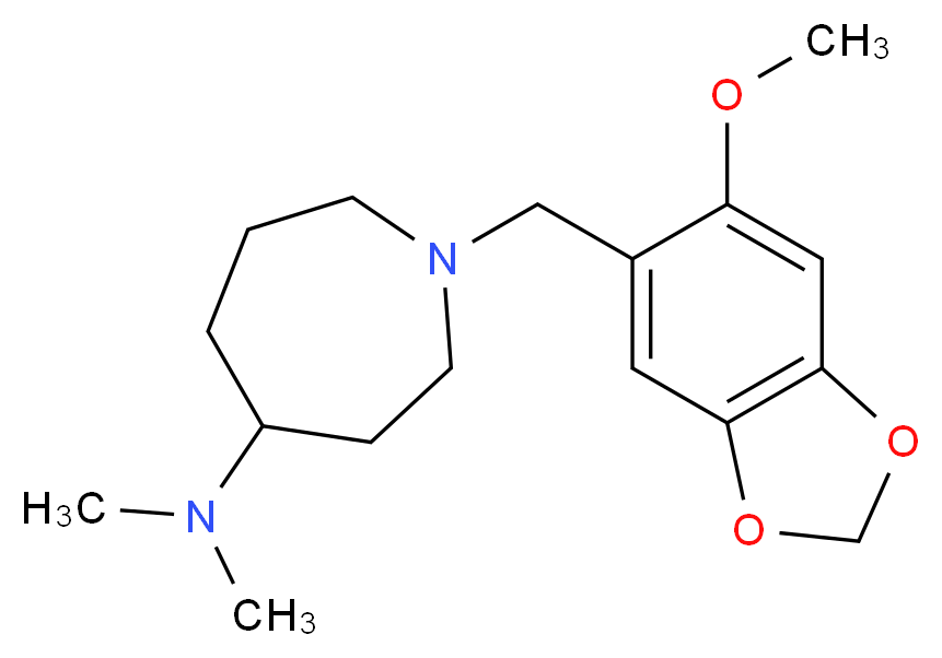 1-[(6-methoxy-1,3-benzodioxol-5-yl)methyl]-N,N-dimethylazepan-4-amine_分子结构_CAS_)