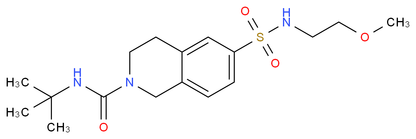 N-(tert-butyl)-6-{[(2-methoxyethyl)amino]sulfonyl}-3,4-dihydroisoquinoline-2(1H)-carboxamide_分子结构_CAS_)