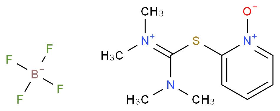 tetrafluoroboranuide 2-{[(dimethylamino)(dimethyliminiumyl)methyl]sulfanyl}pyridin-1-ium-1-olate_分子结构_CAS_255825-38-8