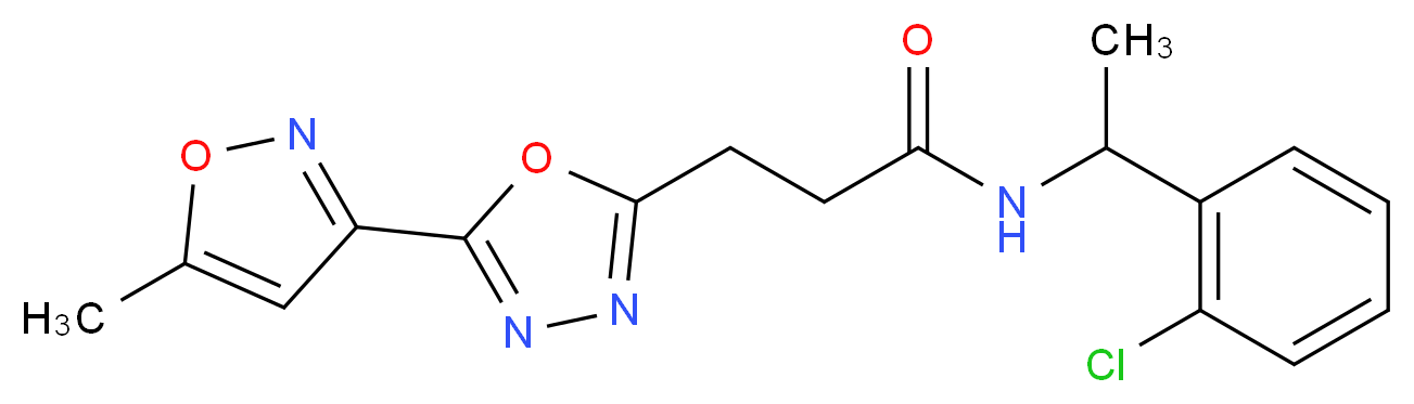 N-[1-(2-chlorophenyl)ethyl]-3-[5-(5-methyl-3-isoxazolyl)-1,3,4-oxadiazol-2-yl]propanamide_分子结构_CAS_)