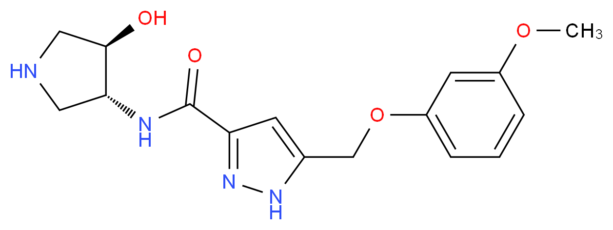 N-[(3R*,4R*)-4-hydroxypyrrolidin-3-yl]-5-[(3-methoxyphenoxy)methyl]-1H-pyrazole-3-carboxamide_分子结构_CAS_)