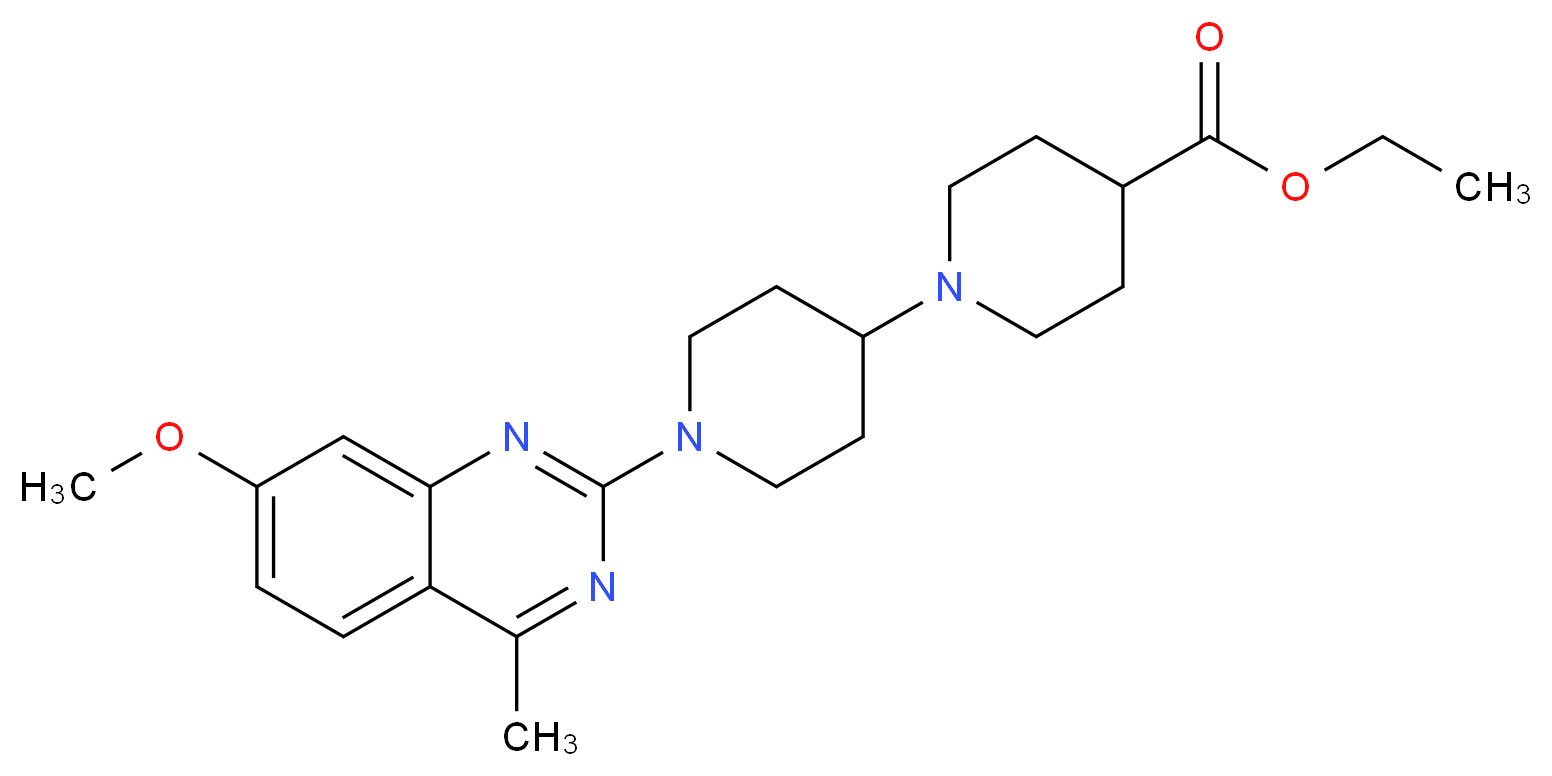 ethyl 1'-(7-methoxy-4-methyl-2-quinazolinyl)-1,4'-bipiperidine-4-carboxylate_分子结构_CAS_)