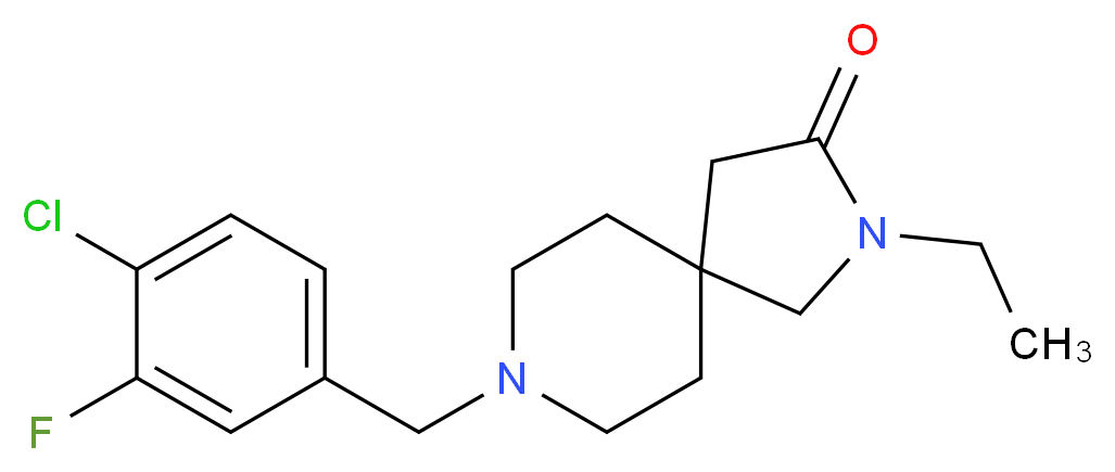 8-(4-chloro-3-fluorobenzyl)-2-ethyl-2,8-diazaspiro[4.5]decan-3-one_分子结构_CAS_)
