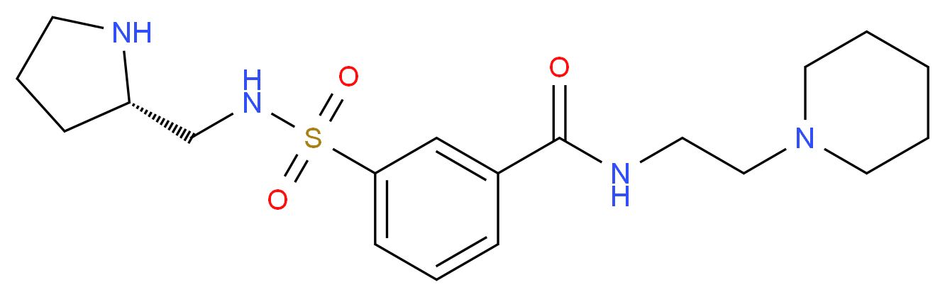 N-(2-piperidin-1-ylethyl)-3-({[(2S)-pyrrolidin-2-ylmethyl]amino}sulfonyl)benzamide_分子结构_CAS_)
