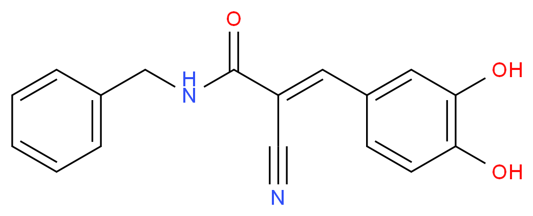 (2E)-N-benzyl-2-cyano-3-(3,4-dihydroxyphenyl)prop-2-enamide_分子结构_CAS_134036-52-5