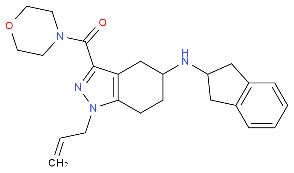 1-allyl-N-(2,3-dihydro-1H-inden-2-yl)-3-(4-morpholinylcarbonyl)-4,5,6,7-tetrahydro-1H-indazol-5-amine_分子结构_CAS_)