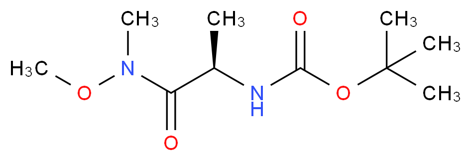 tert-butyl N-[(1R)-1-[methoxy(methyl)carbamoyl]ethyl]carbamate_分子结构_CAS_146553-06-2