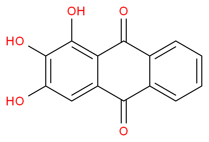 1,2,3-trihydroxy-9,10-dihydroanthracene-9,10-dione_分子结构_CAS_602-64-2