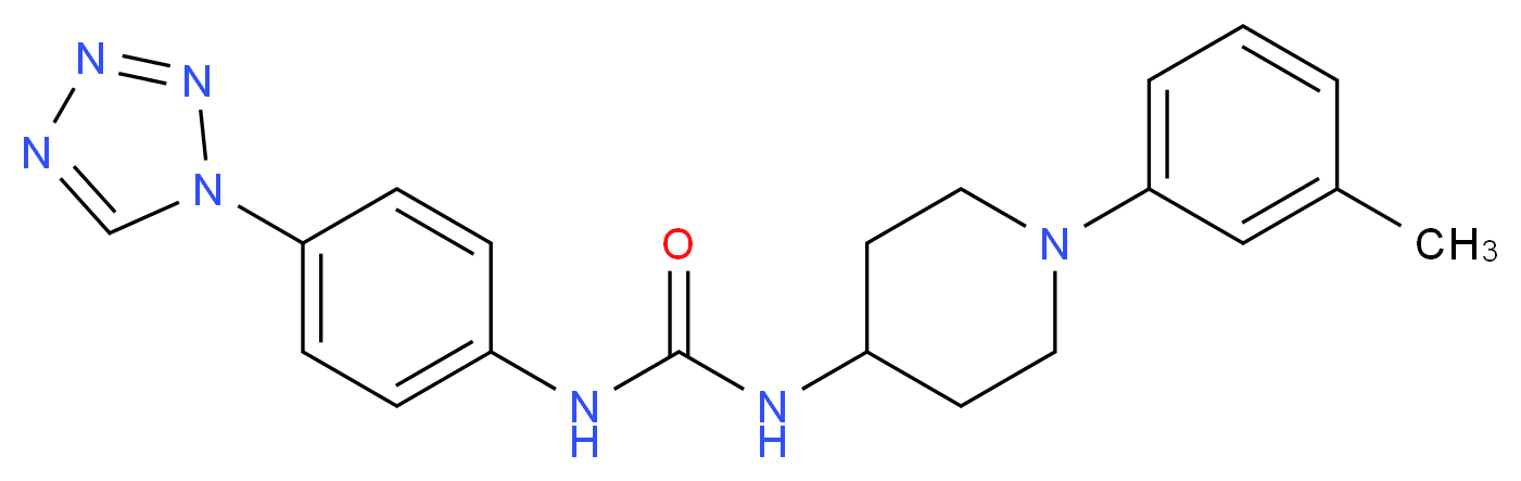 N-[1-(3-methylphenyl)piperidin-4-yl]-N'-[4-(1H-tetrazol-1-yl)phenyl]urea_分子结构_CAS_)