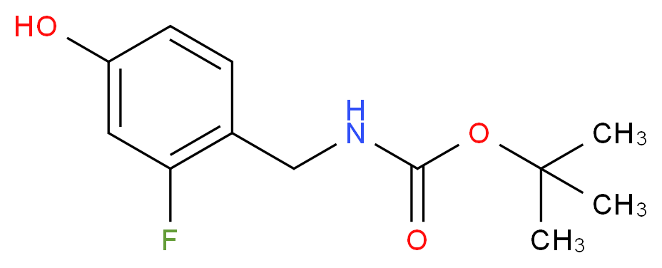 TERT-BUTYL 2-FLUORO-4-HYDROXYBENZYLCARBAMATE_分子结构_CAS_392636-92-9)
