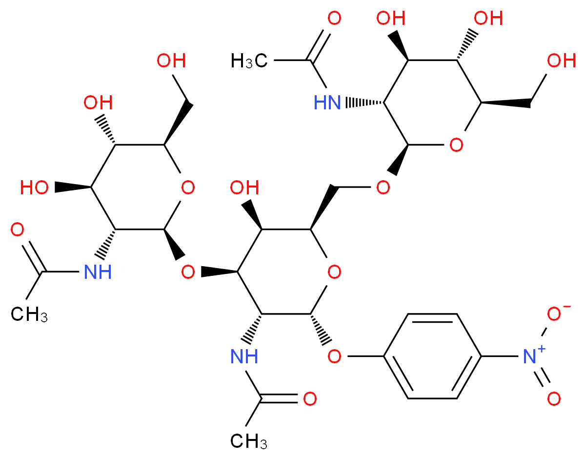 4-Nitrophenyl 2-Acetamido-3,6-di-O-(2-acetamido-2-deoxy-β-D-glucopyranosyl)-2-deoxy-α-D-galactopyranoside_分子结构_CAS_1144040-11-8)